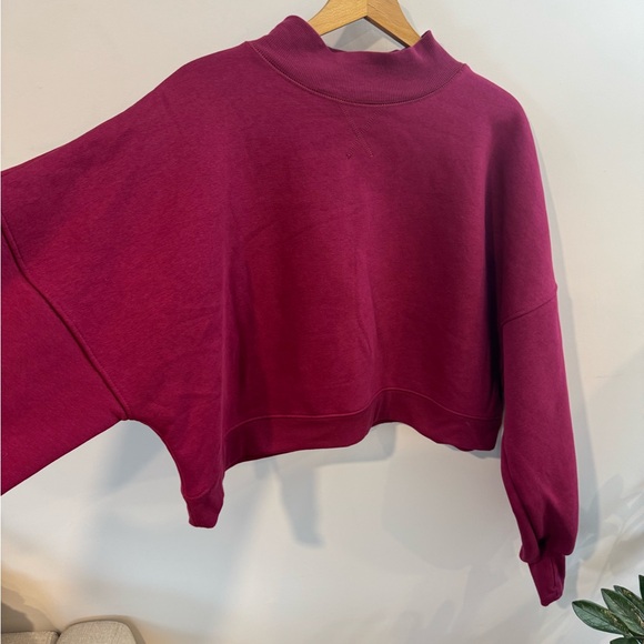 Blogilates Women's Marshmallow Mockneck Sweatshirt, Burgundy, Sz L, NWT - Picture 7 of 15